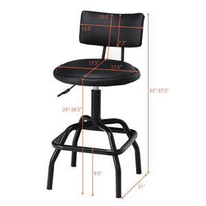 Adjustable Swivel Vintage PU Leather Bar Stool view 5