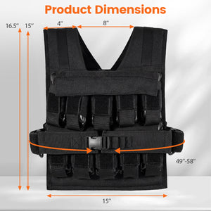 Adjustable Weighted Vest for Men and Women with Removable Iron Weights-44 lbs and L Size view 4