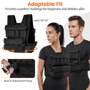 Adjustable Weighted Vest for Men and Women with Removable Iron Weights-44 lbs and S Size view 5