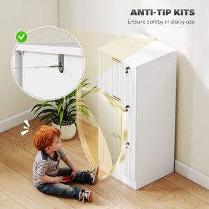 Lockable Filing Cabinet with 2 Fluted Drawers, File Cabinet with Adjustable Hanging Rails for A4 Letter – view 27
