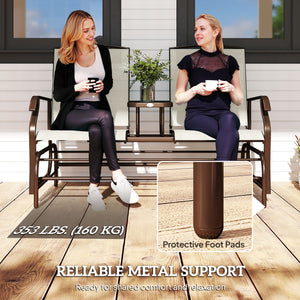 Patio Glider Rocking Chair 2 Person Outdoor Loveseat Rocker Garden Furniture Bench, Grey – view 20