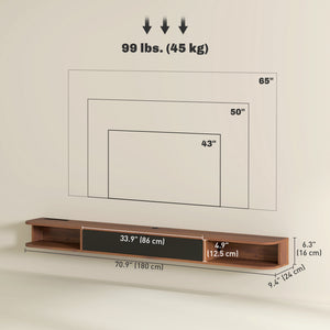 47" Floating TV Stand for TVs up to 50 Inch, Wall Mounted Media Console with Flip Drawer and 2 Open – view 23
