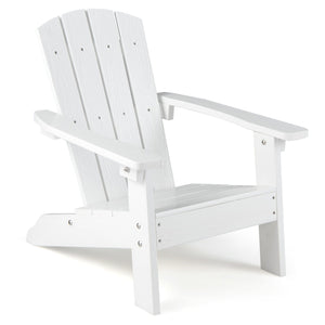 All-Weather HIPS Kid's Adirondack Chair with with High Backrest and Armrests-White