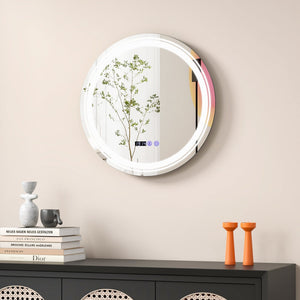 Anti-Fog Round Led Bathroom Mirror with 3 Color LED Lights-S view 3