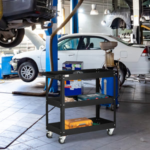 3 Tier Rolling Tool Cart with Wheels, 330 LBS Capacity Heavy Duty Utility Cart – view 7