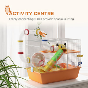 3 Tiers Hamster Cage for Gerbil, Dwarf Hamster with Tunnels, Water Bottle, Exercise Wheel – view 10