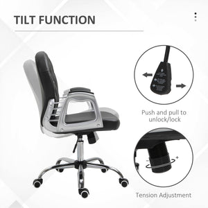 Office Chair, Comfortable Computer Desk Chair with Padded Seat and Adjustable Height, Tufted Back, Black – view 10