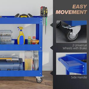 3 Tier Rolling Tool Cart with Wheels, 330 LBS Capacity Heavy Duty Utility Cart – view 11