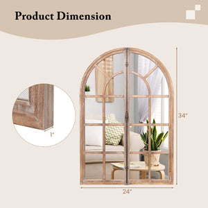 Arched Window Pane Farmhouse Wall Mounted Decorative Mirror-Nature view 5