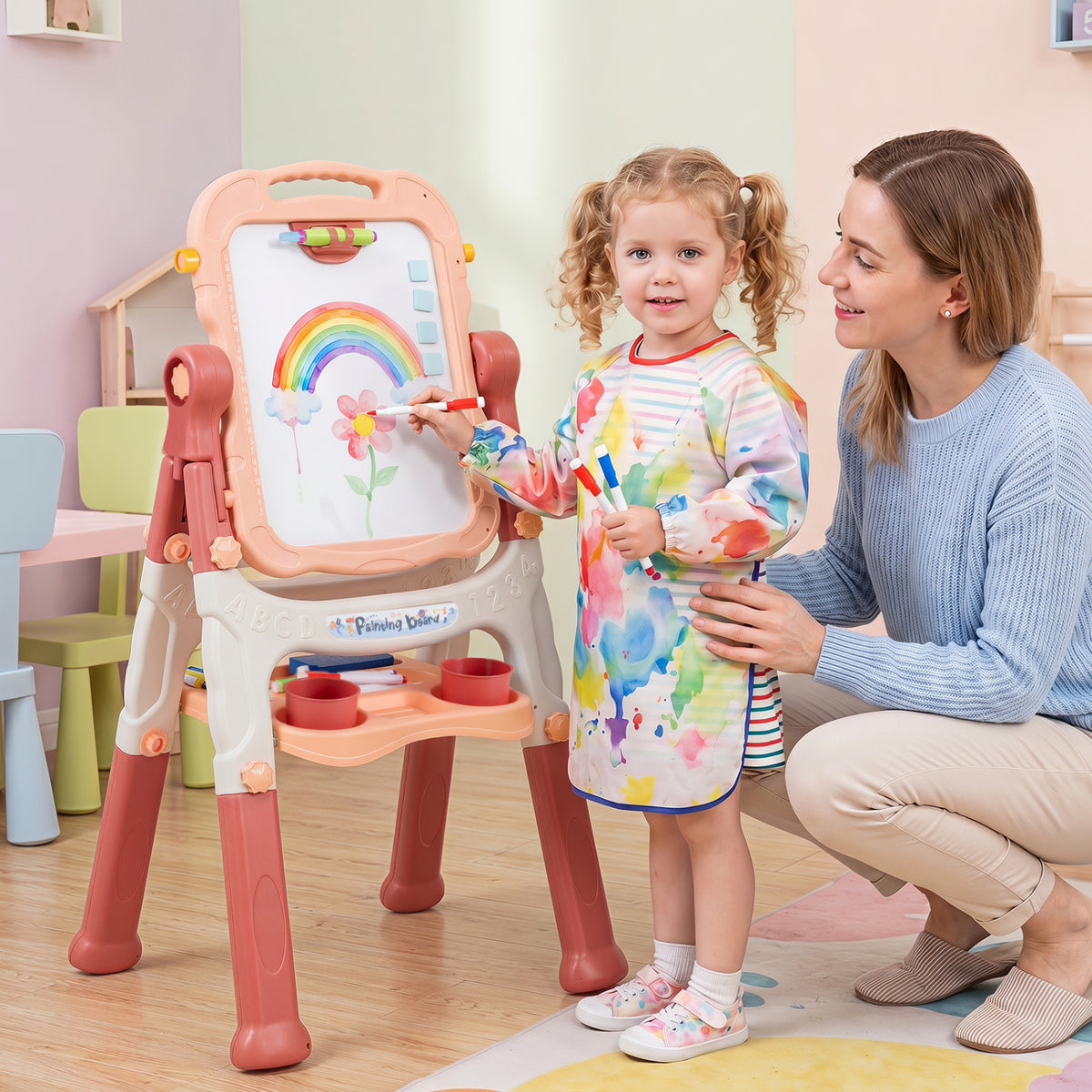 Art Easel for Kids with Adjustable Height-Pink view 2