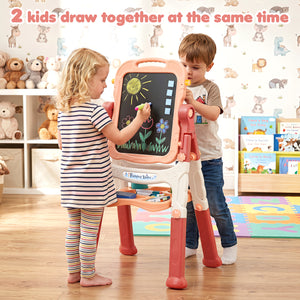 Art Easel for Kids with Adjustable Height-Pink view 4