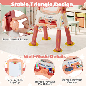Art Easel for Kids with Adjustable Height-Pink view 9