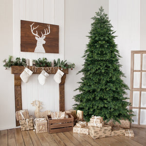 Artificial Christmas Tree Green Hinged Holiday Tree with 721/1019 Lush Branch Tips-6 ft view 2