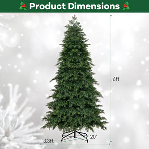 Artificial Christmas Tree Green Hinged Holiday Tree with 721/1019 Lush Branch Tips-6 ft view 5
