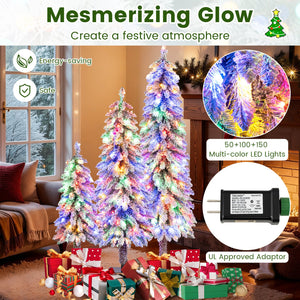 Artificial Christmas Tree Set of 3 with Snow-flocked Branch Tips view 8
