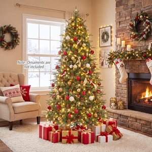 Artificial Christmas Tree with LED Lights and Pine Cones-7' view 3