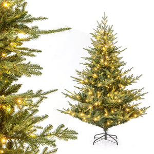 Artificial Christmas Tree with Branch Tips and Warm White LED Lights-6 Feet