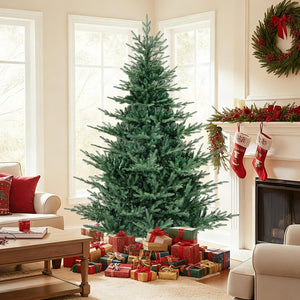 Artificial Christmas Tree with Branch Tips and Warm White LED Lights-7 Feet view 2