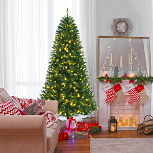 Artificial Hinged Christmas Tree with Remote-controlled Color-changing LED Lights-7' view 2