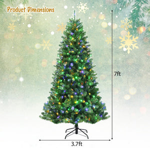 Artificial Hinged Christmas Tree with Remote-controlled Color-changing LED Lights-7' view 4