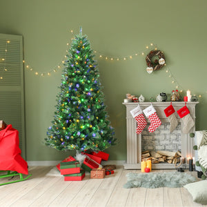 Artificial Hinged Christmas Tree with Remote-controlled Color-changing LED Lights-7' view 7