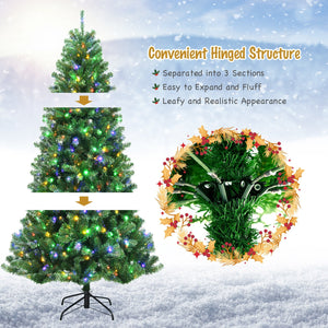 Artificial Hinged Christmas Tree with Remote-controlled Color-changing LED Lights-8' view 7