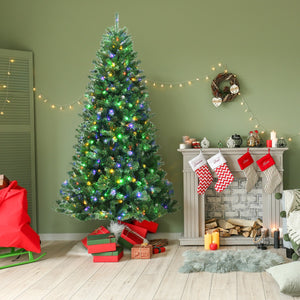 Artificial Hinged Christmas Tree with Remote-controlled Color-changing LED Lights-8' view 8