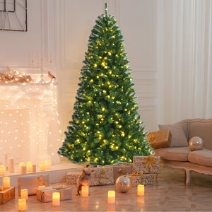 Artificial Hinged Christmas Tree with Remote-controlled Color-changing LED Lights-8' view 9
