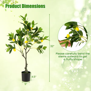 Artificial Lemon Tree 2.6/4/5.2 Feet Tall Fake Lemon Plant wuth Lemon Fruits-2.6 ft view 4