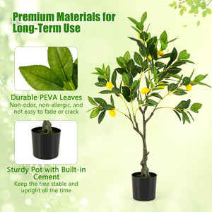 Artificial Lemon Tree 2.6/4/5.2 Feet Tall Fake Lemon Plant wuth Lemon Fruits-2.6 ft view 7