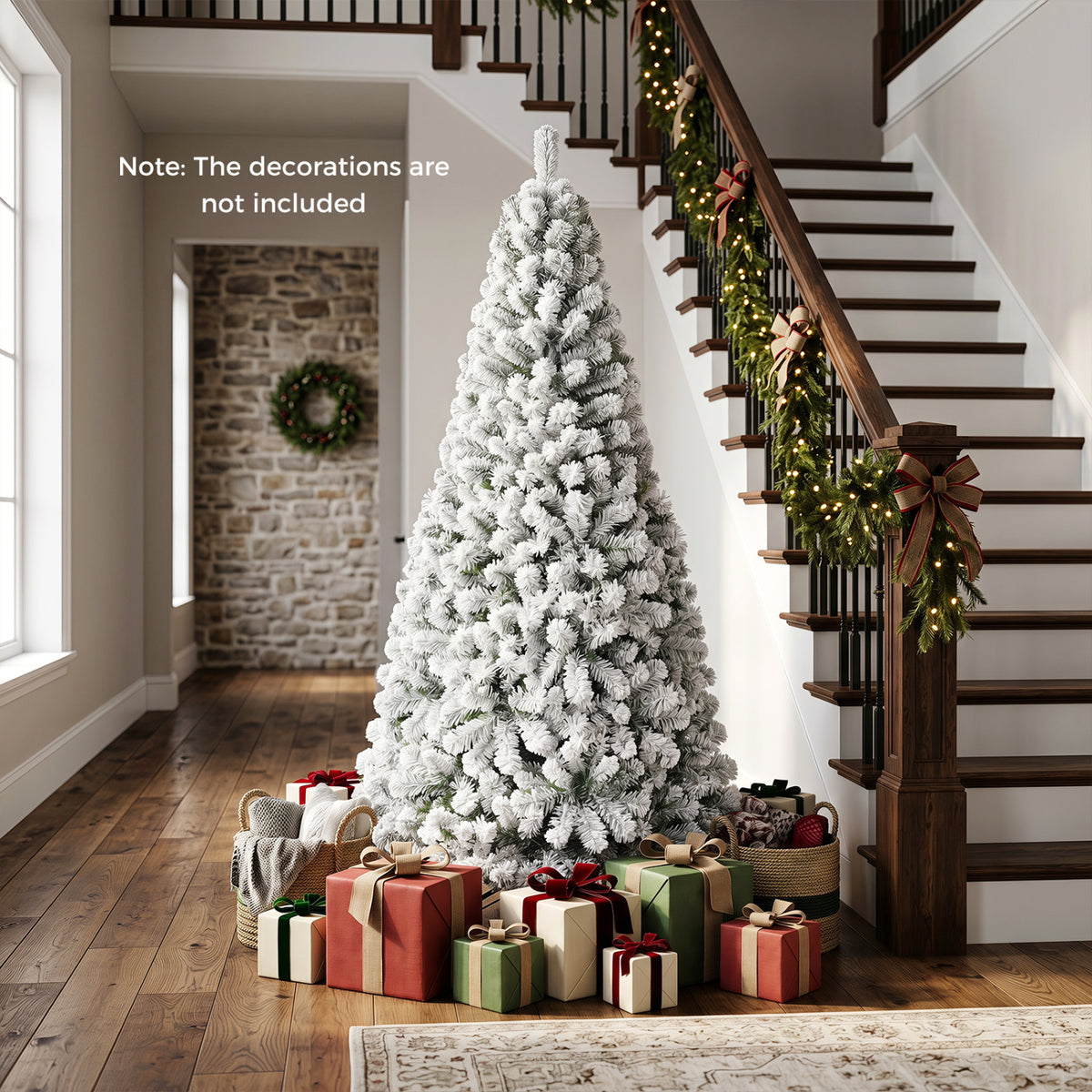 Artificial Snow-Flocked Christmas Tree with Branch Tips-6 ft view 2