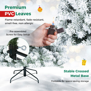 Artificial Snow-Flocked Christmas Tree with Branch Tips-6 ft view 8
