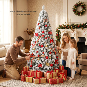 Artificial Snow-Flocked Christmas Tree with Branch Tips-6 ft view 9