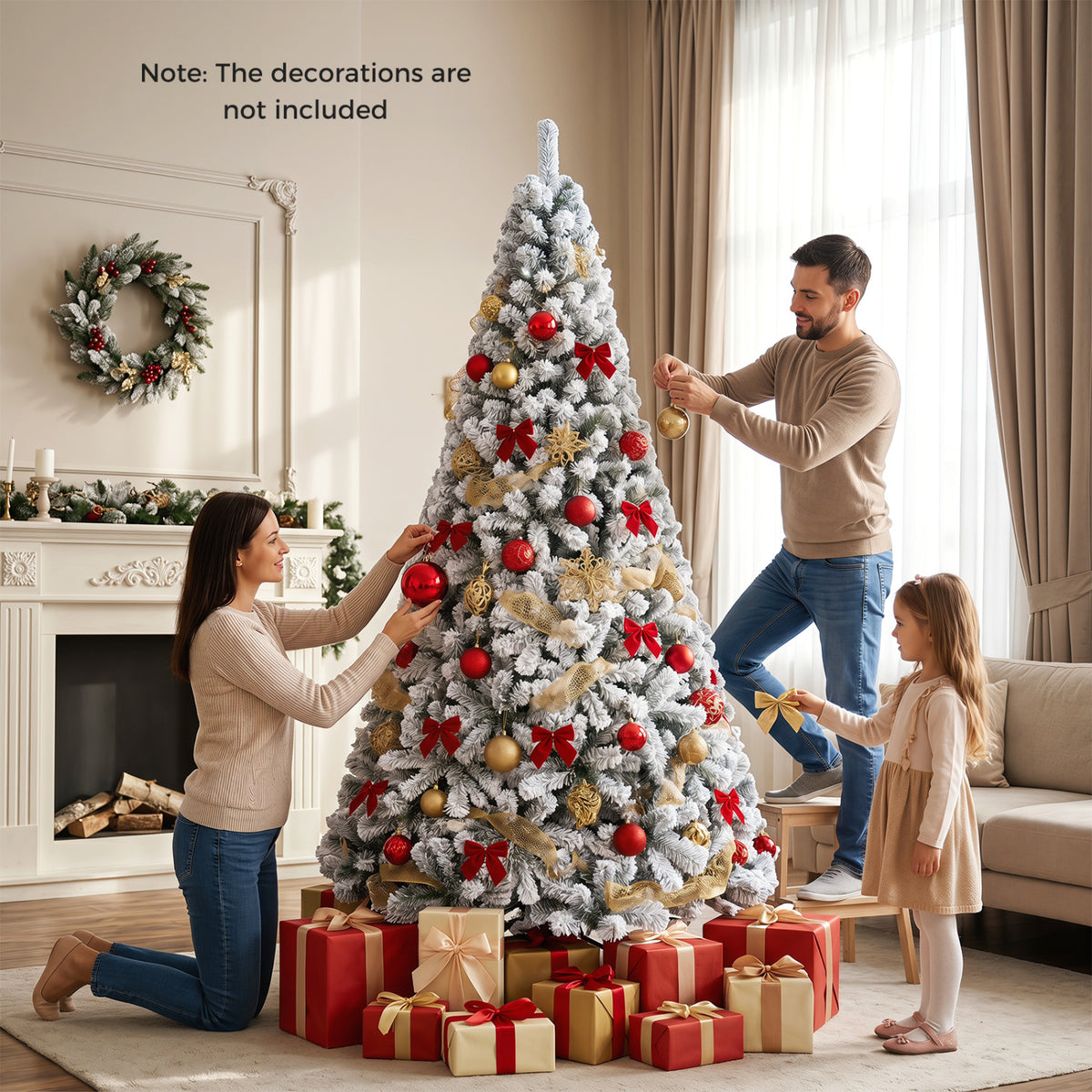 Artificial Snow-Flocked Christmas Tree with Branch Tips-M view 2