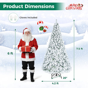 Artificial Snow-Flocked Christmas Tree with Branch Tips-M view 5