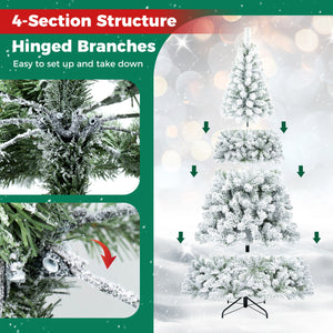 Artificial Snow-Flocked Christmas Tree with Branch Tips-M view 9