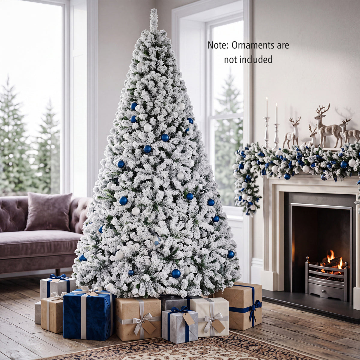 Artificial Snow-Flocked Christmas Tree with Branch Tips-XL view 2