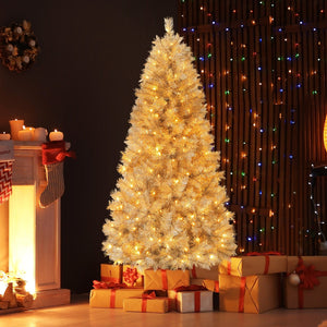 Artificial Xmas Tree with Branch Tips and Warm White LED Lights-6FT view 3