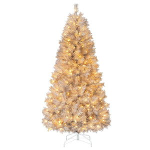 Artificial Xmas Tree with Branch Tips and Warm White LED Lights-6FT view 4