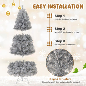 Artificial Xmas Tree with Branch Tips and Warm White LED Lights-6FT view 8