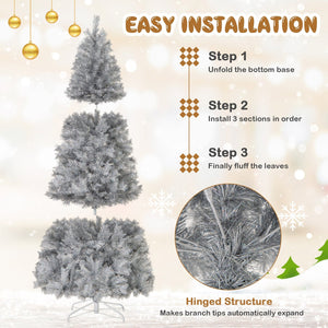 Artificial Xmas Tree with Branch Tips and Warm White LED Lights-7FT view 8