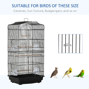 36" Bird Cage, Macaw Play House, Cockatoo, Parrot, Finch Flight Cage, 2 Doors Perch, 4 Feeder Pet Supplies, Black