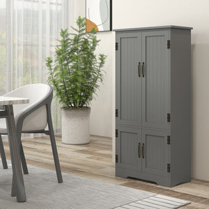 48" 4-Door Storage Cabinet Multi-Storey Large Space Pantry with Adjustable Shelves Black – view 14