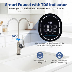 AW-RB05 Alkaline PH+ Reverse Osmosis Water Filter 600 GPD Tankless Under-Sink RO System-Black view 6