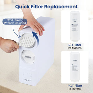 AW-RB05 Alkaline PH+ Reverse Osmosis Water Filter 800 GPD Tankless Under-Sink RO System-Black view 8