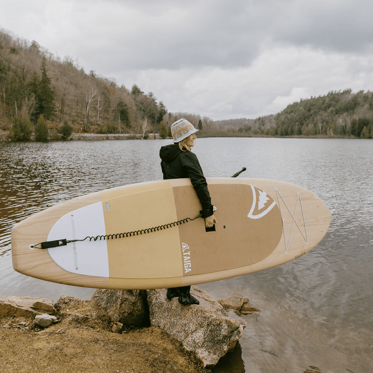 AWEN 10'0" Hard Paddle Board, Root Collection, Natural Wood Veneer | Taiga Board