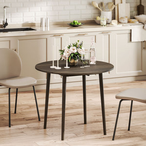 Folding Dining Table, Round Drop Leaf Kitchen Table for Small Spaces with Wood Legs, Oak – view 28