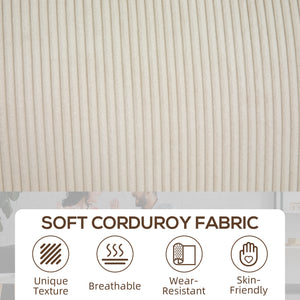 Three Seater Sofa, Fabric 3 Seater Couch with Spring Cushion and Cup Holders for Living Room, Bedroom – view 11
