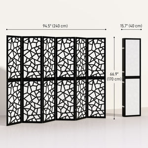 4 Panel Room Divider, 5.6 FT Lightweight Folding Privacy Screen with Geometric Pattern for Living Room – view 16