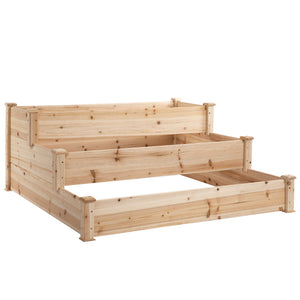 49" x 49" x 22" 3-Tier Raised Garden Bed Wooden Planter Kit Elevated Plant Box Stand for Yard, Patio – view 7